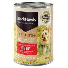 Black Hawk - Wet Food Tins - Adult Dog - GRAIN FREE - Beef - 12 X 400gms