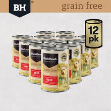 Black Hawk - Wet Food Tins - Adult Dog - GRAIN FREE - Beef - 12 X 400gms
