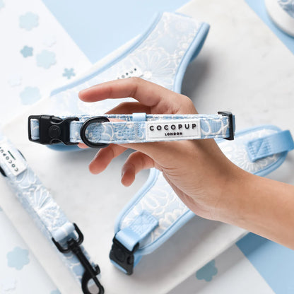 Cocopup London – LUXE Dog Collar – Baby Blue Flower