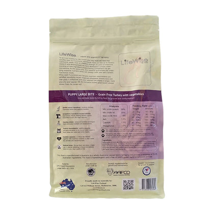LifeWise – Puppy Stage 3 – GRAIN FREE – Turkey – Large Bites