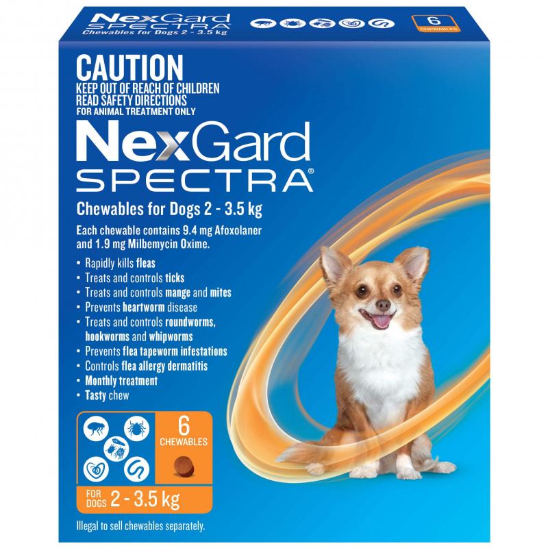 NexGard SPECTRA - Chewables for Dogs 2 - 3.5kg (ORANGE)