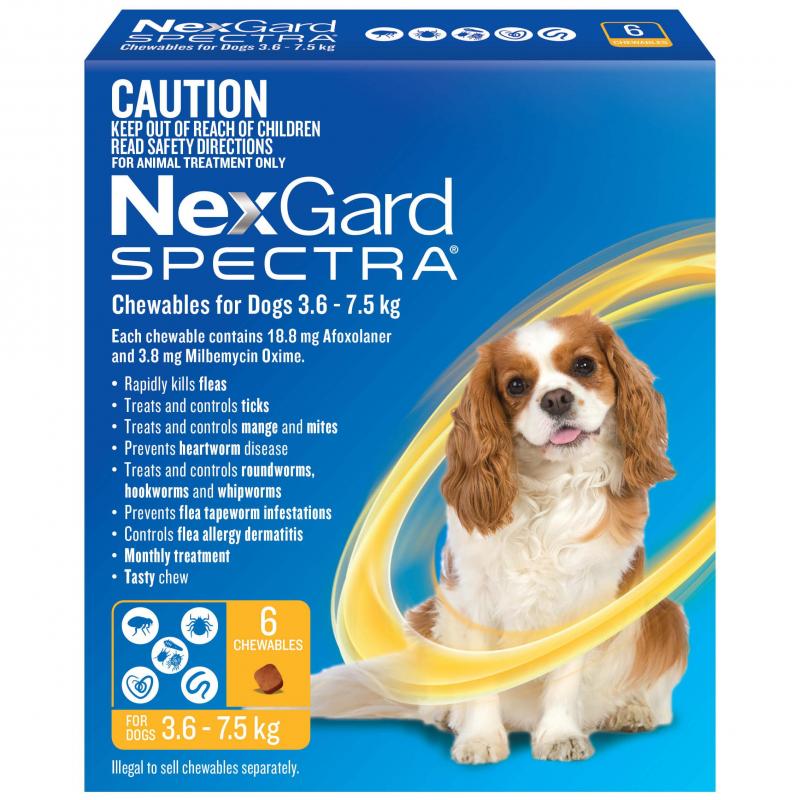 NexGard SPECTRA - Chewables for Dogs 3.6 - 7.5kg (YELLOW)