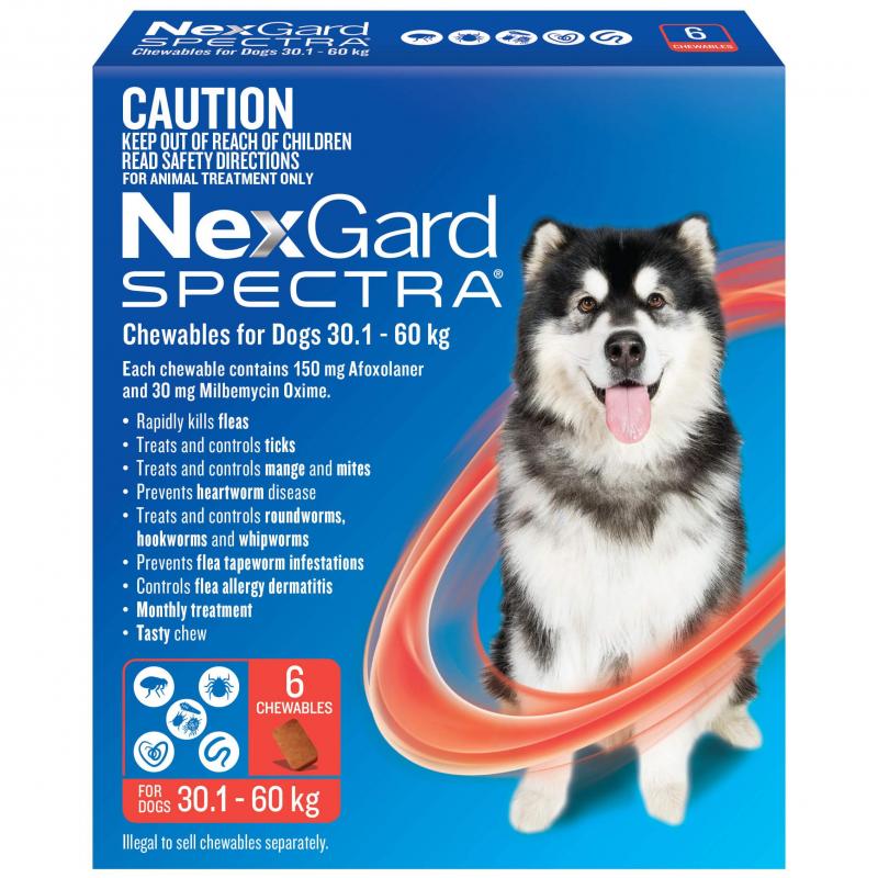 NexGard SPECTRA - Chewables for Dogs 30.1 - 60kg (RED)