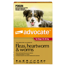 Advocate - Fleas, Heartworm & Worms 2.5ml- Dogs 10kg To 25kg