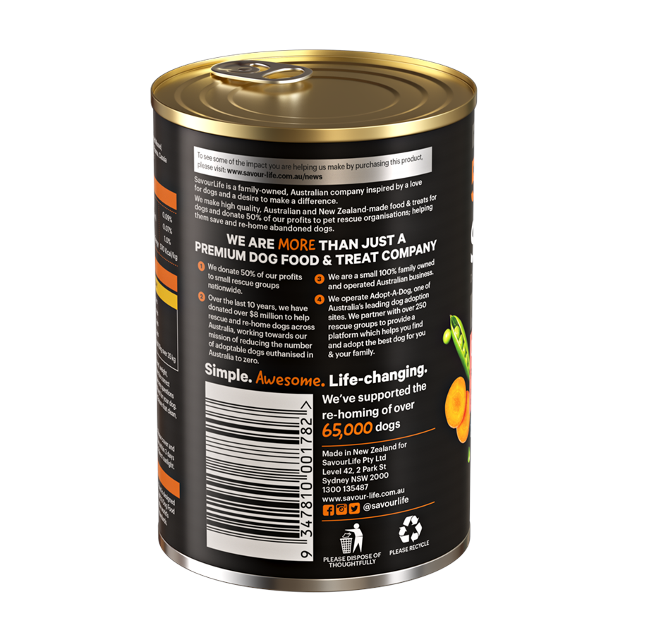 SavourLife - Wet Food Tins - Adult Dog - GRAIN FREE - Ocean Fish Recipe - 12 X 375g