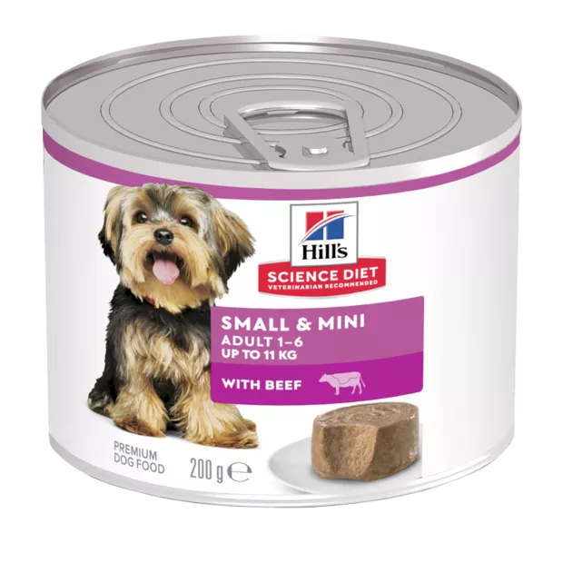Hill's - Science Diet - Wet Food Tins - Adult Dog - Small & Mini - Beef - 12 x 200g