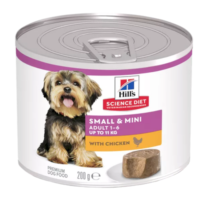 Hill's - Science Diet - Wet Food Tins - Adult Dog - Small & Mini - Chicken - 12 x 200g