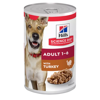 Hill's - Science Diet - Wet Food Tins - Adult Dog (1-6) - Turkey - 12 x 370g