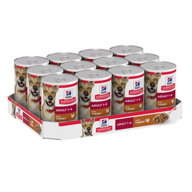Hill's - Science Diet - Wet Food Tins - Adult Dog (1-6) - Turkey - 12 x 370g